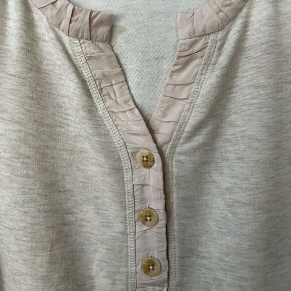 SOFT SURROUNDINGS Rue Cler Pullover Oatmeal Blouse Top Women’s Size Small - Picture 3 of 8